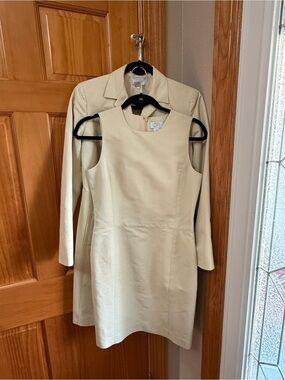 Ann Taylor Loft 2-piece Cream Sleeveless A-Line Dress with Jacket